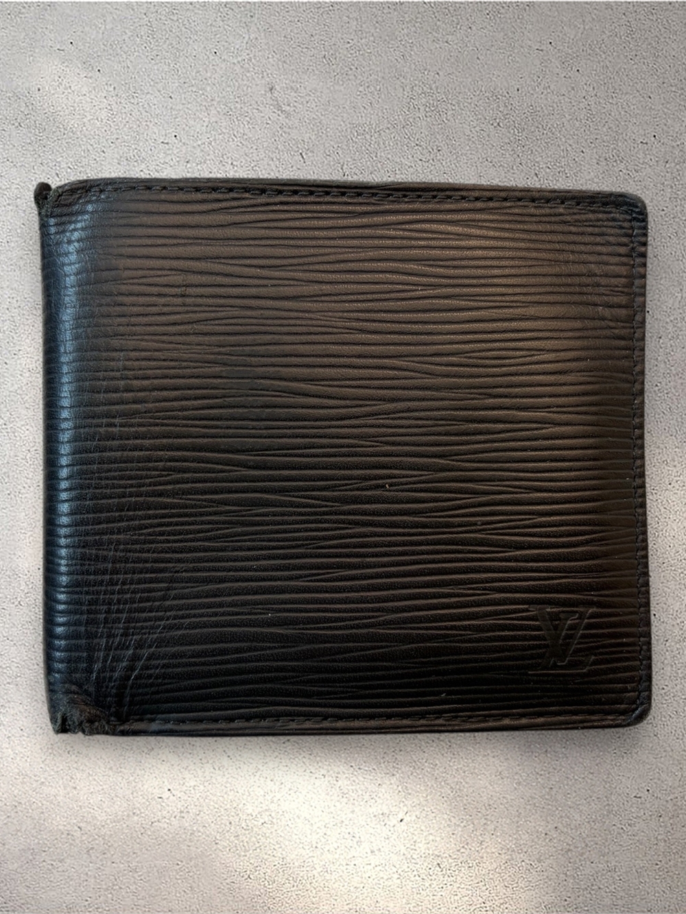 Louis Vuitton Epi Marco Bifold Wallet Black Noir Leather Coin Pocket